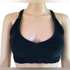 DSG Black Ebony Women's Emma Top Bra Sporty Swimwear Size M